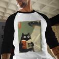Vintage Japanese Cat Book Lovers UFO Alien Abduction Cat Dad Men Baseball Raglan Shirt Vintage Japanese Cat Book Lovers UFO Alien Abduction Cat Dad Men Baseball Raglan Shirt