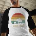 Vintage Lion Dad Father Grandpa Father's Day Men Baseball Raglan Shirt