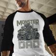 Vintage Monster Truck Lover DAD Family Matching Birthday Men Baseball Raglan Shirt