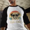 Vintage Pug Dad Dog Lovers Father's Day Tee Men Baseball Raglan Shirt