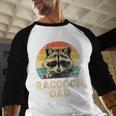 Vintage Raccoon Dad Raccoon Lovers Daddy Father's Day Men Baseball Raglan Shirt