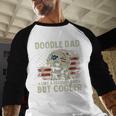 Vintage USA Flag Goldendoodle Doodle Dad Fathers Day Men Men Baseball Raglan Shirt