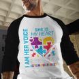 I Am Her Voice She Is My Heart Autism Awareness Daughter Dad Men Baseball Raglan Shirt