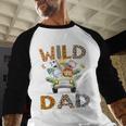 Wild Dad 1St Birthday Safari Jungle Animal Truck Men Baseball Raglan Shirt