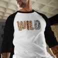 Wild Dad Zoo Born Two Be Wild B-Day Safari Jungle Animal Men Baseball Raglan Shirt
