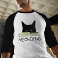 Women's Meowjong Cat Mahjong Chinese Game Cat Mom Dad Men Baseball Raglan Shirt
