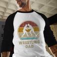 Wrestling Dad Vintage Wrestling Retro Wrestling Lover Men Baseball Raglan Shirt