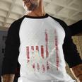 Wrestling US Flag Dad Wrestler Patriotic 4th Of July Men Baseball Raglan Shirt