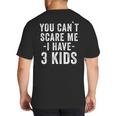3 Kids Mom Of Three Dad Of 3 Children Parents Big And Tall Men's T-Shirt Back Print