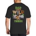 3rd Birthday Zoo Safari Jungle Dad Of The Wild And Three Big And Tall Men's T-Shirt Back Print