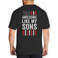 American Flag Dad Mom Awesome Like My Sons Big And Tall Men's T-Shirt Back Print