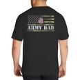 Army Dad With American Flag Camo For Veteran Day Women Kids Men Big And Tall Men's T-Shirt Back Print