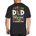 Autism Dad Puzzle Ribbon Proud Son Hero Autism Awareness Big And Tall Men's T-Shirt Back Print