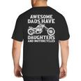 Awesome Dads Have Daughters And Motorcycles Men Fathers Day Big And Tall Men's T-Shirt Back Print