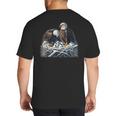 Bald Eagle Dad Mom Three Eaglet Chicks Babies In The Nest Big And Tall Men's T-Shirt Back Print