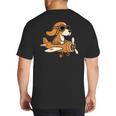 Beagle Flying a Plane Pilot Airplane Dog Mom Dad Big And Tall Men's T-Shirt Back Print