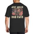 Best Boxer Dad Ever USA Flag American Dog Animal Lover Big And Tall Men's T-Shirt Back Print