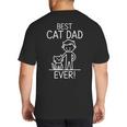 Best Cat Dad Ever Fun Line Art Illustration Big And Tall Men's T-Shirt Back Print Best Cat Dad Ever Fun Line Art Illustration Big And Tall Men's T-Shirt Back Print