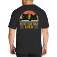Best Cat Dad Ever Retro Style Cats Lover Big And Tall Men's T-Shirt Back Print