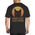 Best Cat Dad Ever Vintage Cat Daddy Fathers Day Big And Tall Men's T-Shirt Back Print
