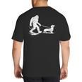 Bigfoot Walking Dachshund Tee Wiener Dog Dad Big And Tall Men's T-Shirt Back Print Bigfoot Walking Dachshund Tee Wiener Dog Dad Big And Tall Men's T-Shirt Back Print