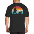Bigfoot Walking a Dog Corgi Lovers Dog Dad Big And Tall Men's T-Shirt Back Print