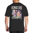 Bonus Dad Of The Birthday Fairy 1St Birthday Girl Party Big And Tall Men's T-Shirt Back Print