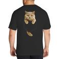 British Shorthair Cat Pocket Cat Mom Cat Dad Cat Lover Big And Tall Men's T-Shirt Back Print