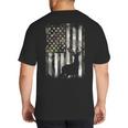 Camo US Flag Deer Elk Buck Camoflage Hunting Hunter Dad Short Sleeve Big And Tall Men's T-Shirt Back Print