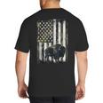 Camo USA Flag Bison Camouflage Hunting Wildlife Hunter Dad Big And Tall Men's T-Shirt Back Print