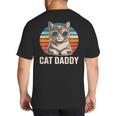 Cat Daddy Shirt Men Cat Lover Dad Fathers Day Big And Tall Men's T-Shirt Back Print