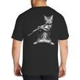 Cat Playing The Clarinet For Cat Lover Cat Mom Cat Dad Big And Tall Men's T-Shirt Back Print