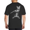 Cat Playing Flute For Cat Lover Cat Mom Cat Dad Big And Tall Men's T-Shirt Back Print