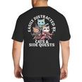Cats Side Quest Distracted Tabletop Men Women Kids Dad Big And Tall Men's T-Shirt Back Print