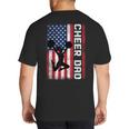 Cheer Dad American Flag Cheerleader Support Big And Tall Men's T-Shirt Back Print