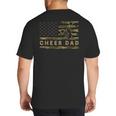 Cheer Dad Camo American Flag Cheerleader Supporter Big And Tall Men's T-Shirt Back Print