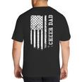 Cheer Dad Cheerleading American Flag Fathers Day Cheerleader Big And Tall Men's T-Shirt Back Print
