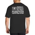 Cheer Dad Cheerleading American Flag Proud Cheer Father Big And Tall Men's T-Shirt Back Print