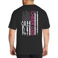 Cheer Dad Flag Pink Cheerleading Big And Tall Men's T-Shirt Back Print