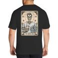 Cheer Dad Tarot Card Skeleton Cheerleading Fathers Day Big And Tall Men's T-Shirt Back Print Cheer Dad Tarot Card Skeleton Cheerleading Fathers Day Big And Tall Men's T-Shirt Back Print