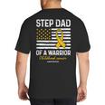 Childhood Cancer Survivor Support Step Dad Of A Warrior Big And Tall Men's T-Shirt Back Print