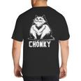 Chonk Fat And Hairy Cat Cats Kittens Dad Graphic Mom Funny Big And Tall Men's T-Shirt Back Print