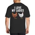 Cool Chicken Art For Men Women Dad Rooster Chicken Farmer Big And Tall Men's T-Shirt Back Print Cool Chicken Art For Men Women Dad Rooster Chicken Farmer Big And Tall Men's T-Shirt Back Print