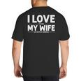 Cool Cornhole Art For Men Dad Love My Wife Husband Corn Hole Small Big And Tall Men's T-Shirt Back Print