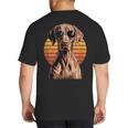 Cool Retro Vizsla Dog Mom Dad Vintage Pet Lovers Big And Tall Men's T-Shirt Back Print