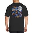 Crested Gecko Moon Retro Reptile Mom Dad Breeder Lover Big And Tall Men's T-Shirt Back Print
