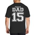 Custom Proud Volleyball Dad Number 15 Personalized For Men Big And Tall Men's T-Shirt Back Print