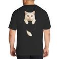 Cute Cat Pocket Cat Mom Cat Dad Cat Lover Big And Tall Men's T-Shirt Back Print