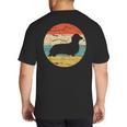 Dachshund Long Haired Dog Vintage Mom Dad Retro Big And Tall Men's T-Shirt Back Print
