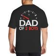 Dad Of 2 Boys Fuel Gas Gauge Father Of Two Sons Men Big And Tall Men's T-Shirt Back Print